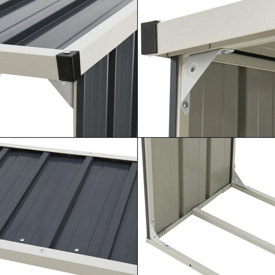 casa.pro Kaminholzregal, BxTxH:155x45x157 cm, »Kalmar« Brennholzunterstand aus Stahl Anthrazit - kuhlmann.hausgeraete