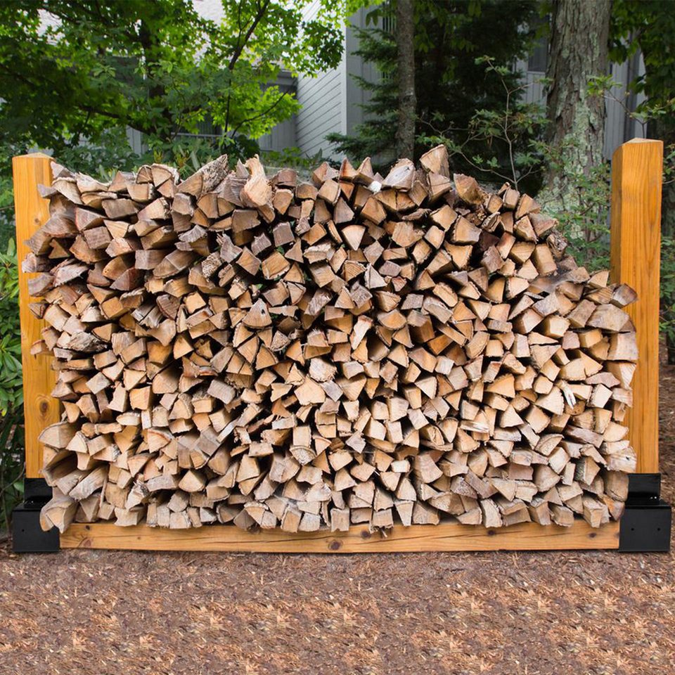 Clanmacy Stapelregal Holzstapelhilfe 4St. Stapelhilfe Brennholz Verzinkt für Kaminholz