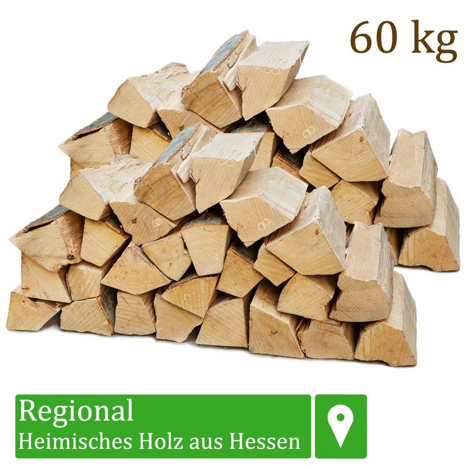 Flameup Kaminholz Brennholz Kaminholz Holz 60kg Ofen Kamin Kaminofen Grill Buche 25 cm, 60 kg - kuhlmann.hausgeraete
