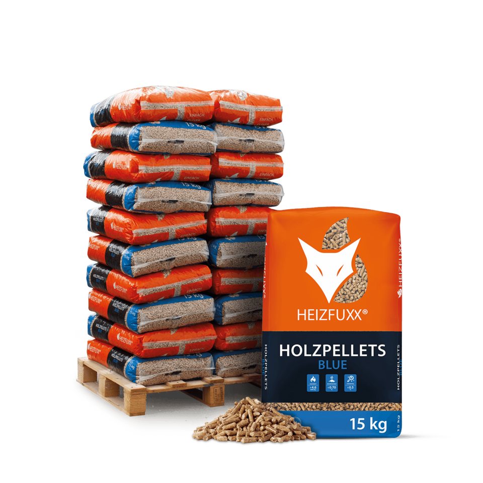 HEIZFUXX Holzpellets Blue, 300 kg, (Palette, 20 - St) - kuhlmann.hausgeraete