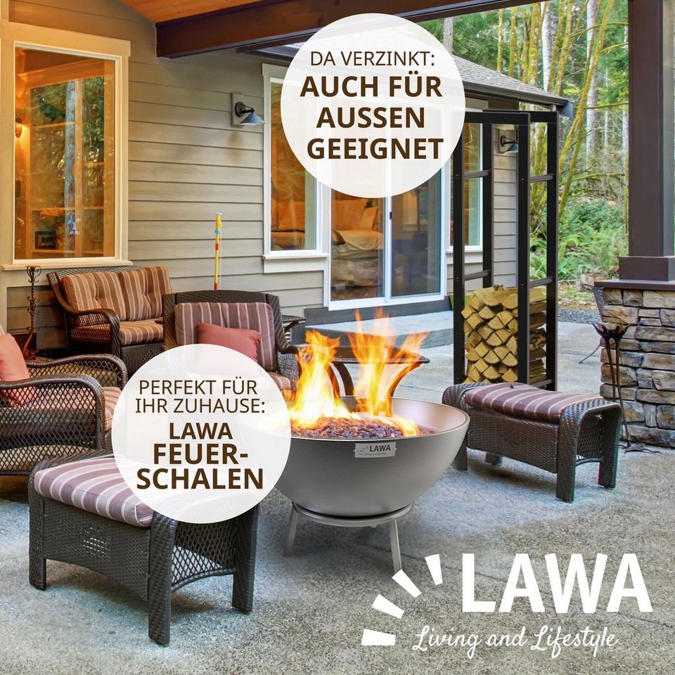 LAWA Living and Lifestyle Kaminholzregal Metall Feuerholzregal innen Kaminholzhalter Stapelhilfe Brennholz, BxTxH:40x25x150 cm, verzinkt / galvanisiert, pulverbeschichtet, stehend, liegend, SCHWARZ - kuhlmann.hausgeraete