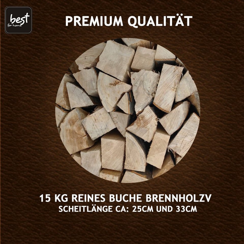 Best for Home Holzbriketts 100% Buche 25 cm oder 33 cm - bereit für den Herd, Holz