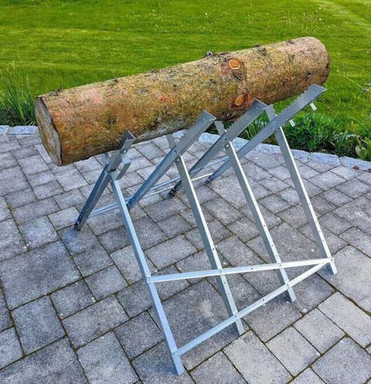 BruKa Sägebock Metall WOODCRAFT Holzsägebock Klappbar Brennholz Sägehilfe Einstellbar, 160 kg max. Belastbarkeit