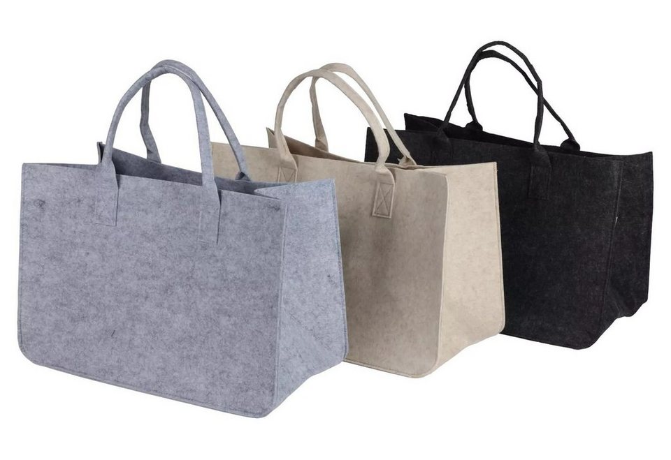 BURI Tragetasche Filztasche Kamin Brennholz Korb Tragen Shopper Aufbewahrung Einkäufe - kuhlmann.hausgeraete