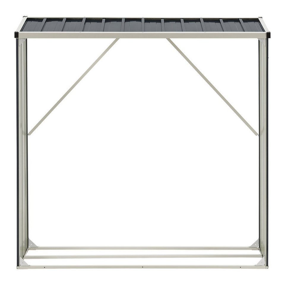 casa.pro Kaminholzregal, BxTxH:155x45x157 cm, »Kalmar« Brennholzunterstand aus Stahl Anthrazit - kuhlmann.hausgeraete