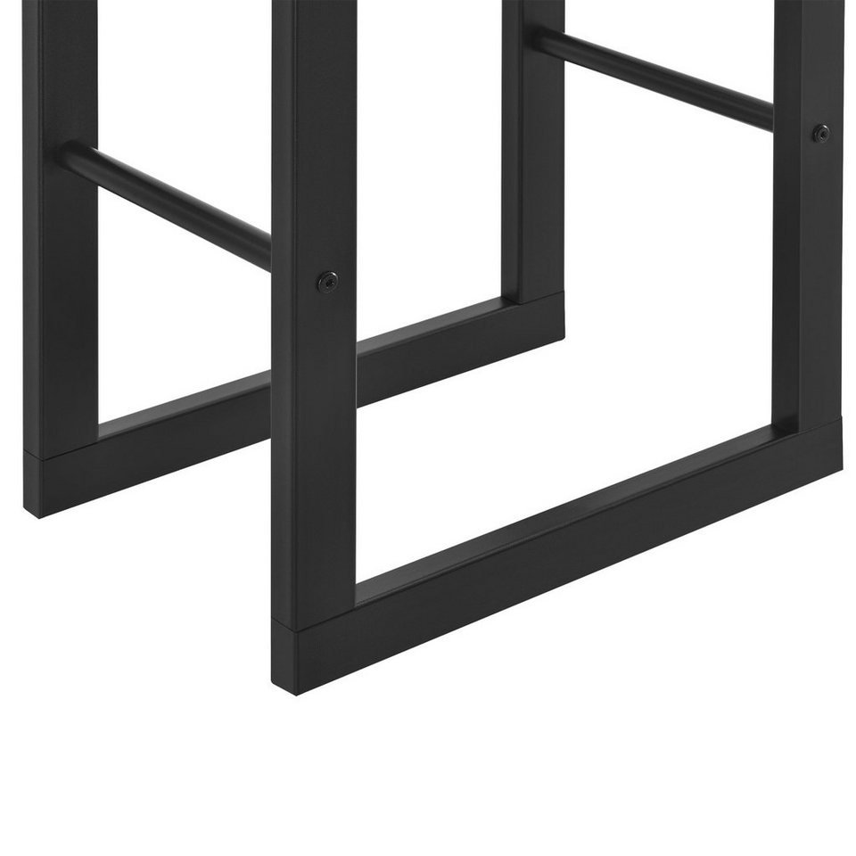 en.casa Kaminholzregal, BxTxH:75x25x150 cm, »Kasan« Brennholzhalter 75x150x25cm Stahl Schwarz