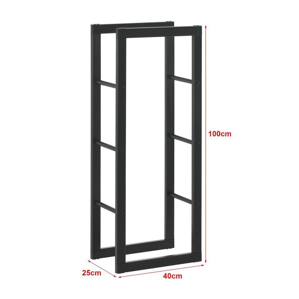 en.casa Kaminholzregal, BxTxH:40x25x100 cm, »Täby« Brennholzregal Metall 40x25x100cm - kuhlmann.hausgeraete