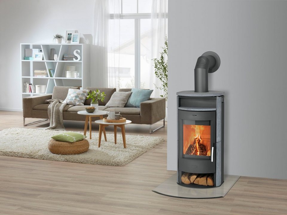 Fireplace Kaminofen Heathus MAIA Speckstein, 6,0 kW, Tee - und Holzfach - kuhlmann.hausgeraete