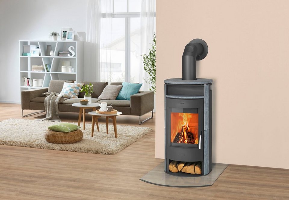 Fireplace Kaminofen Heathus MAIA Speckstein, 6,0 kW, Tee - und Holzfach - kuhlmann.hausgeraete