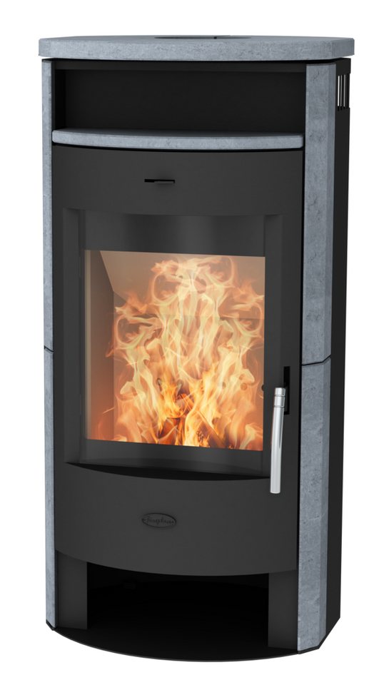 Fireplace Kaminofen Heathus MAIA Speckstein, 6,0 kW, Tee- und Holzfach