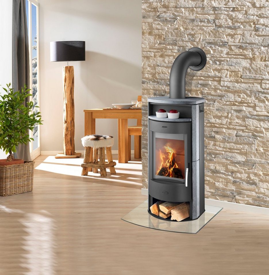 Fireplace Kaminofen Heathus MAIA Speckstein, 6,0 kW, Tee- und Holzfach