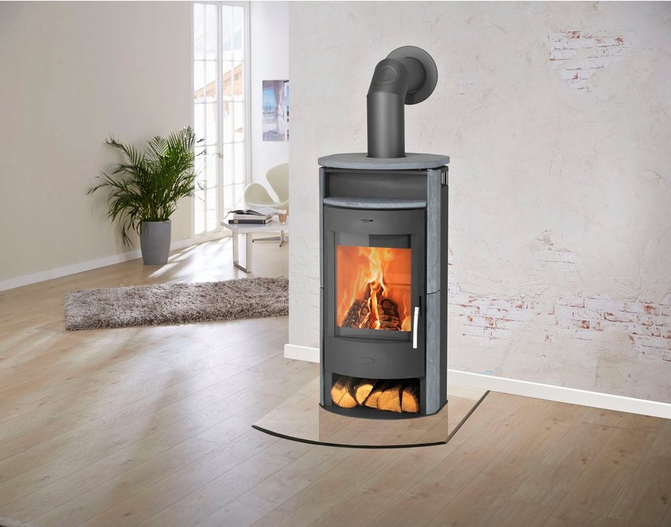Fireplace Kaminofen Heathus MAIA Speckstein, 6,0 kW, Tee- und Holzfach