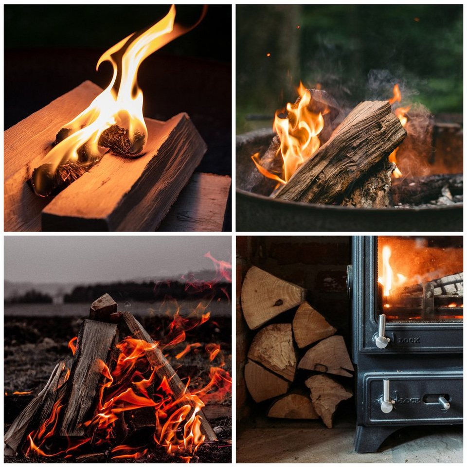 Flameup Kaminholz Brennholz Kaminholz Holz 15kg Ofen Kamin Kaminofen Grill Buche 25 cm, 15 kg