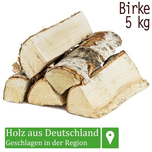 Flameup Kaminholz Brennholz Kaminholz Holz Birke 5 - 500kg Ofen Kamin Kaminofen Grill 25cm, 5 kg - kuhlmann.hausgeraete
