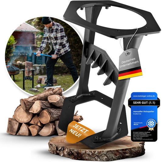 FORSTIX® Holzspalter PowerSplit XL – Manueller Holzspalter für Brennholz & Anzündholz, Spaltgutlänge bis 50 cm, Spaltgutdurchmesser bis 22 cm, (Einzelartikel), Manuell, Holz bis Ø 22 cm & 50 cm Länge, Spalterhöhe 45 cm - kuhlmann.hausgeraete