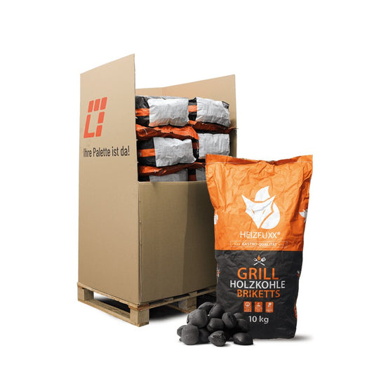 HEIZFUXX Grillbriketts, 200 kg, (Palette, 20 - St) - kuhlmann.hausgeraete
