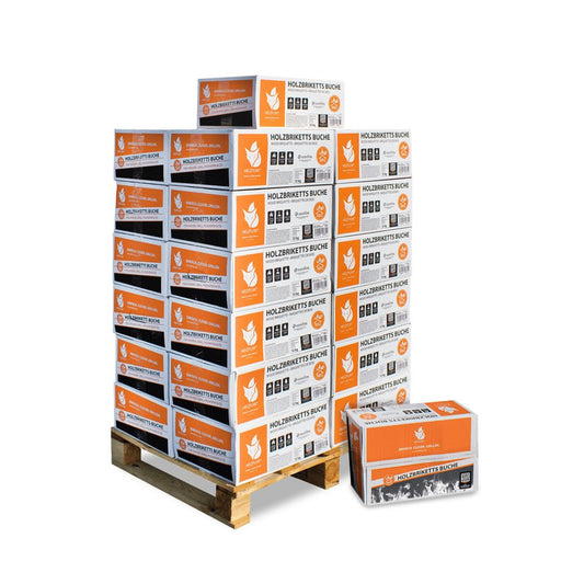 HEIZFUXX Holzbriketts Nestro Hartholz M, 300 kg, (Palette, 25 - St) - kuhlmann.hausgeraete