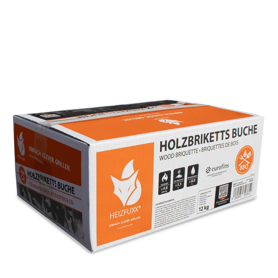 HEIZFUXX Holzbriketts Nestro Hartholz M, 300 kg, (Palette, 25 - St) - kuhlmann.hausgeraete
