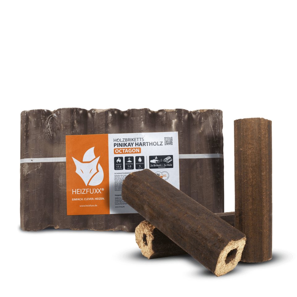 HEIZFUXX Holzbriketts PiniKay Octagon, 300 kg, (Palette, 30-St)