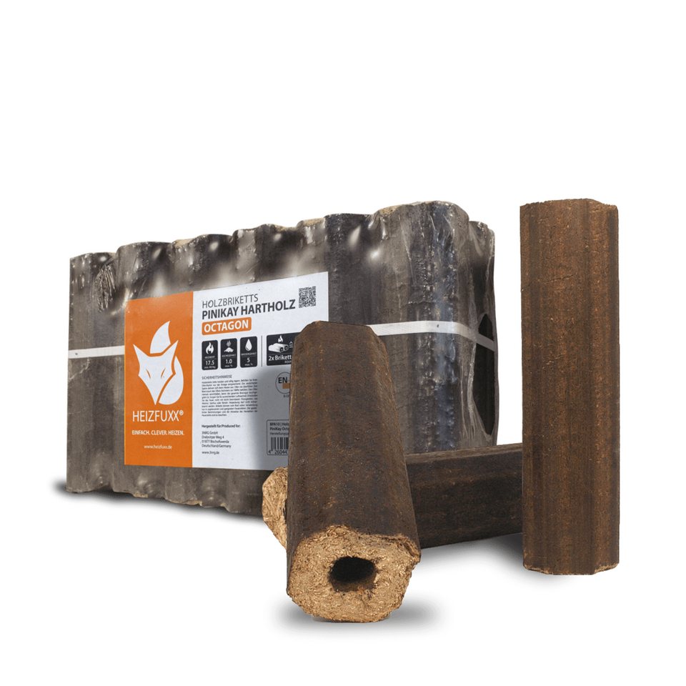 HEIZFUXX Holzbriketts PiniKay Octagon, 300 kg, (Palette, 30-St)