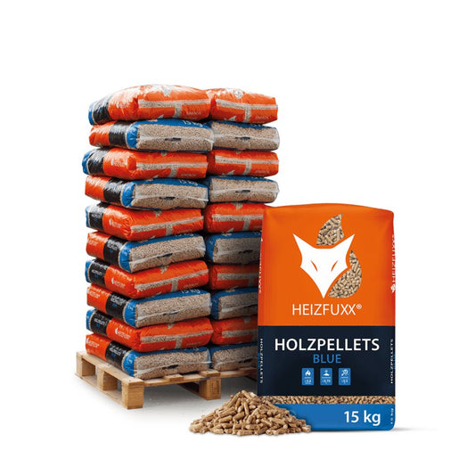 HEIZFUXX Holzpellets Blue, 300 kg, (Palette, 20 - St) - kuhlmann.hausgeraete