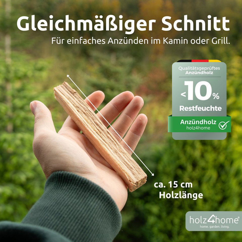 holz4home® Kaminholz Anzündeholz Getrocknet 30 kg I Anfeuerholz Nadelholz Ofenfertig, 30 kg, Idealer Anzünder für Kamin & Grill - kuhlmann.hausgeraete