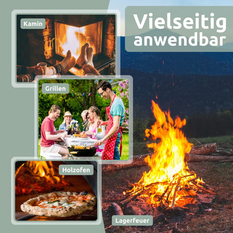 holz4home® Kaminholz Anzündeholz Getrocknet 30 kg I Anfeuerholz Nadelholz Ofenfertig, 30 kg, Idealer Anzünder für Kamin & Grill - kuhlmann.hausgeraete
