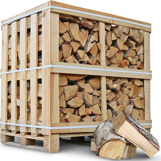 holz4home® Kaminholz Ofenfertiges Brennholz Birke 450 - 500 kg I Kammergetrocknet 25cm Scheit, Ofenfertige Holzscheite in 25cm Länge - kuhlmann.hausgeraete