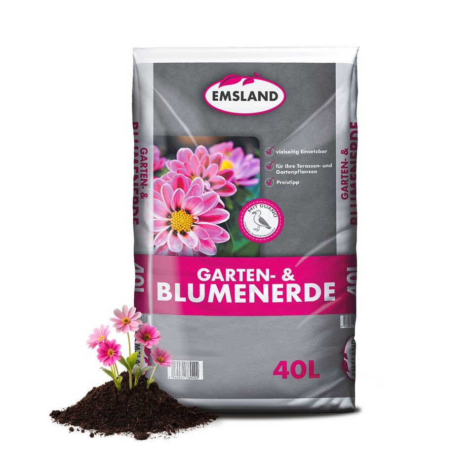 JSM - Brennholz Blumenerde JSM - Emsland Garten & Blumenerde 40 L, Für Innen - & Außenbereich geeignet - kuhlmann.hausgeraete