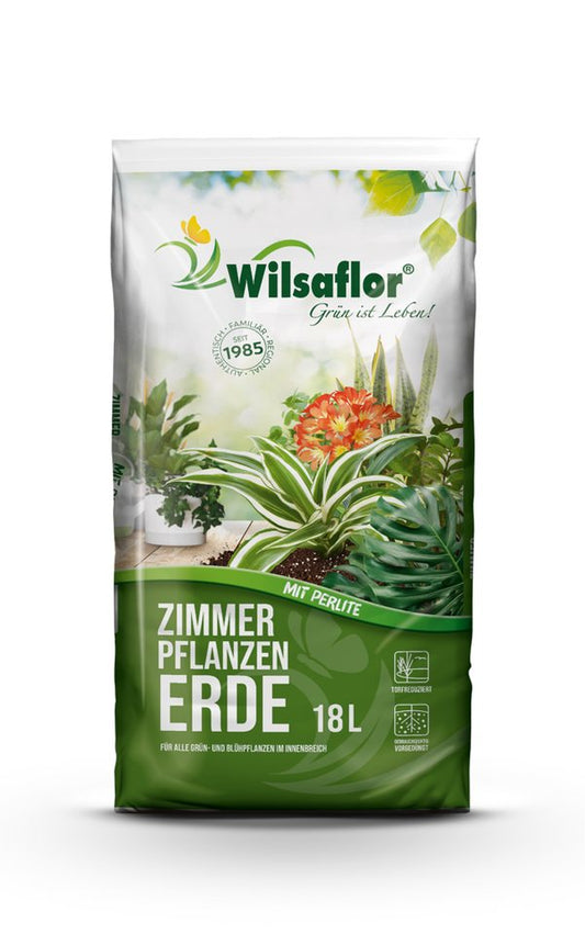 JSM-Brennholz Blumenerde JSM - Wilsaflor® Zimmerpflanzenerde + Perlite 2 x 18 L, Ideal für Zimmerpflanzen