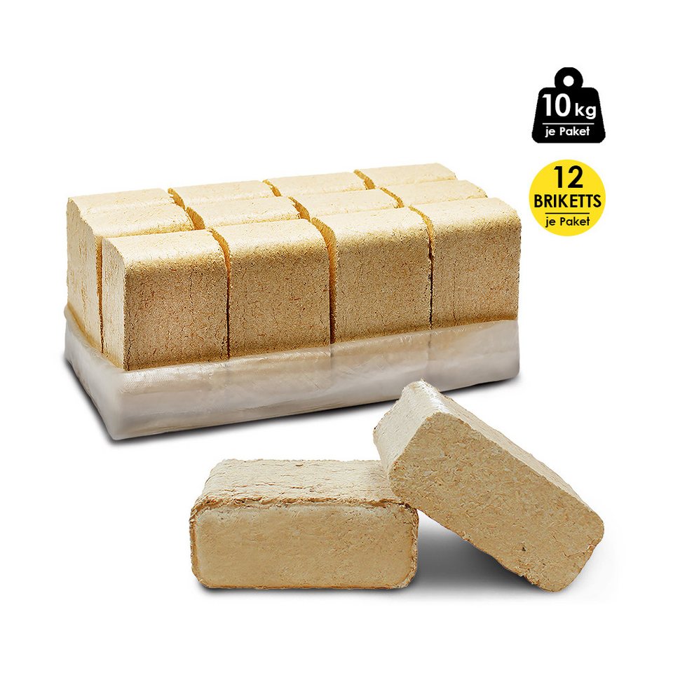 JSM - Brennholz Holzbriketts Holzbriketts aus Kiefernholz (100% Kiefer), 20 kg, Material: Kiefernholz - kuhlmann.hausgeraete