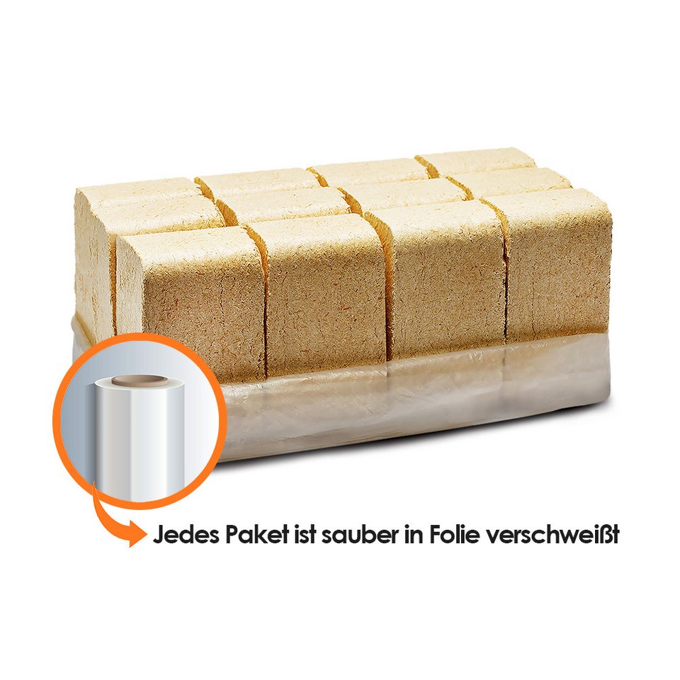 JSM - Brennholz Holzbriketts Holzbriketts aus Kiefernholz (100% Kiefer), 20 kg, Material: Kiefernholz - kuhlmann.hausgeraete