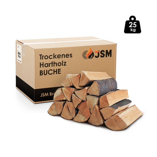 JSM - Brennholz Kaminholz JSM - Brennholz Buche - für Kamin, Ofen, Feuerschalen, Lagerfeuer, 25 kg - kuhlmann.hausgeraete