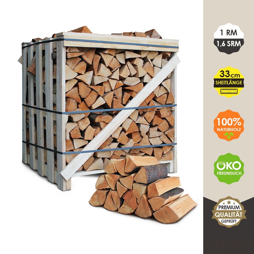 JSM-Brennholz Kaminholz JSM-Brennholz Kaminholz Buche 1,6 SRM / 1 RM - 1 Palette, Buche