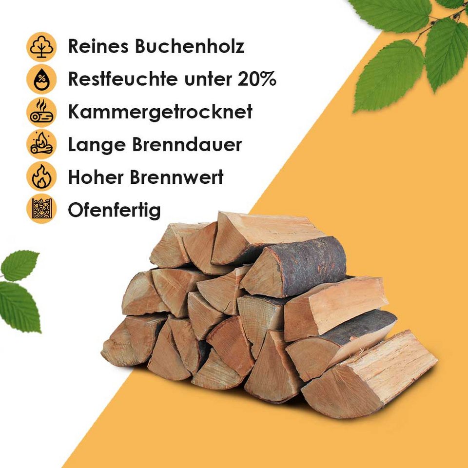 JSM-Brennholz Kaminholz JSM-Brennholz Kaminholz Buche 1,6 SRM / 1 RM - 1 Palette, Buche