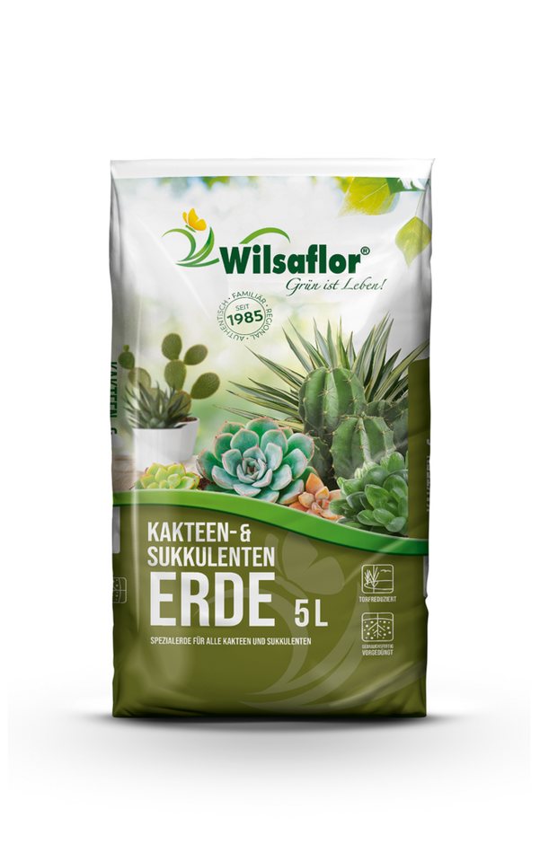 JSM-Brennholz Spezialerde JSM - Wilsaflor® Kakteen- und Sukkulentenerde 4 x 5 L, 20 Liter