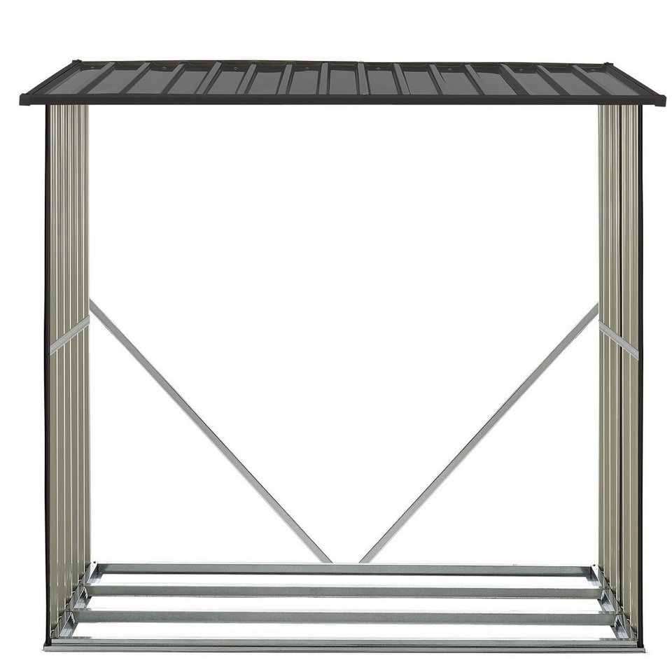 Juskys Kaminholzregal Enno, 1 m² Grundfläche, wetterfeste, stabile Konstruktion
