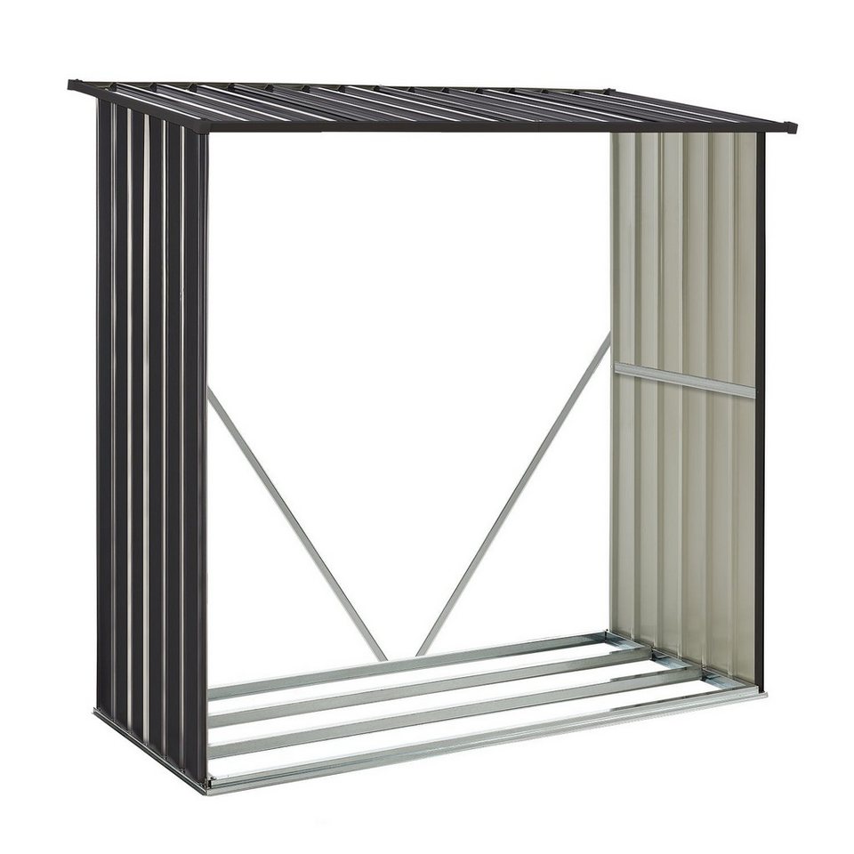 Juskys Kaminholzregal Enno, 1 m² Grundfläche, wetterfeste, stabile Konstruktion