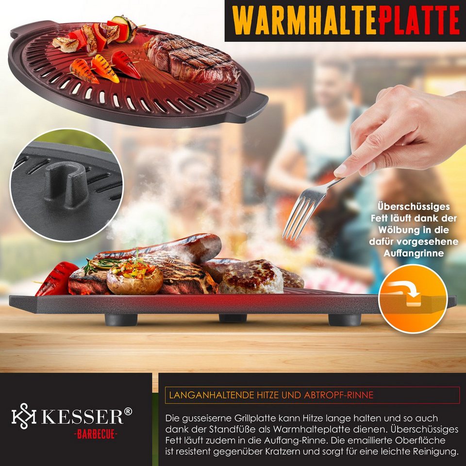 KESSER Feuerstelle, Grillpfanne aus Gusseisen für Raketenofen - kuhlmann.hausgeraete