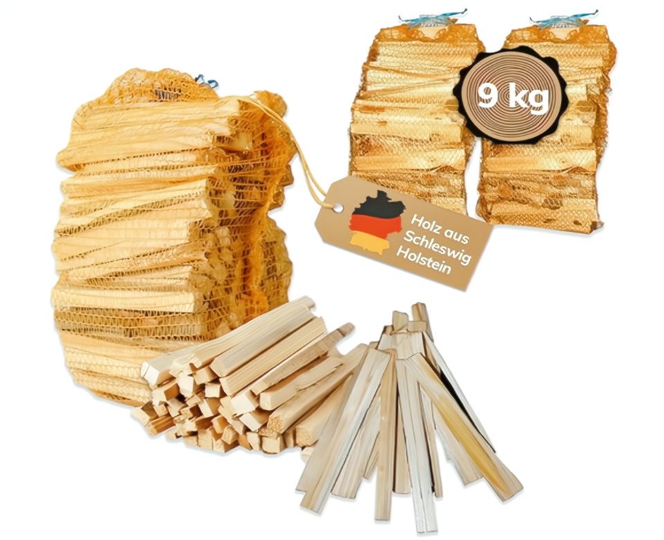 Landree Holzhof Kaminholz Anfeuerholz Anzündholz, 9 kg, 100% natürlich, Nadelholz aus nachhaltig bewirtschafteten Wäldern - kuhlmann.hausgeraete