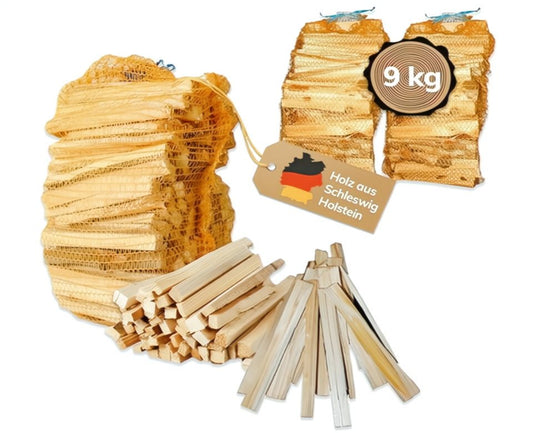 Landree Holzhof Kaminholz Anfeuerholz Anzündholz, 9 kg, 100% natürlich, Nadelholz aus nachhaltig bewirtschafteten Wäldern - kuhlmann.hausgeraete