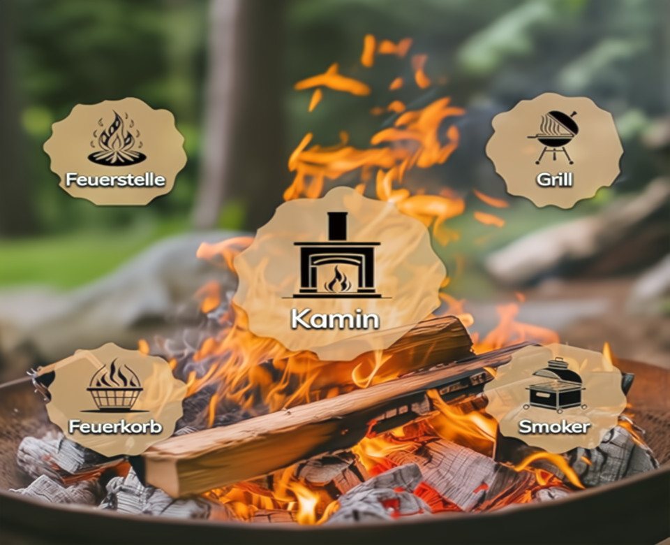 Landree Holzhof Kaminholz Anfeuerholz Anzündholz, 9 kg, 100% natürlich, Nadelholz aus nachhaltig bewirtschafteten Wäldern - kuhlmann.hausgeraete