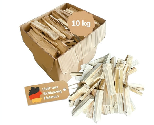 Landree Holzhof Kaminholz Anfeuerholz Anzündholz lose (ohne Netz - plastikfrei), 10 kg, 100% natürlich, Nadelholz aus nachhaltig bewirtschafteten Wäldern