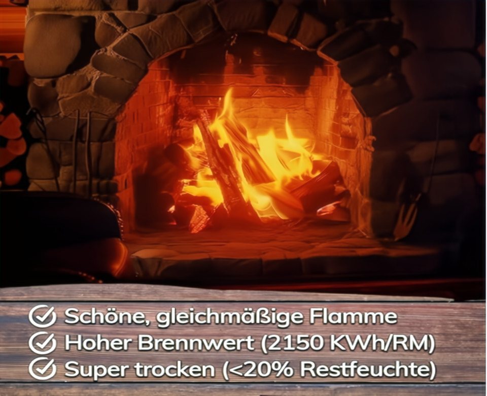 Landree Holzhof Kaminholz Kaminholz Buche, 20 kg, (Scheitlänge 25cm oder 30cm), 100% natürlich, sortenrein, hoher Brennwert