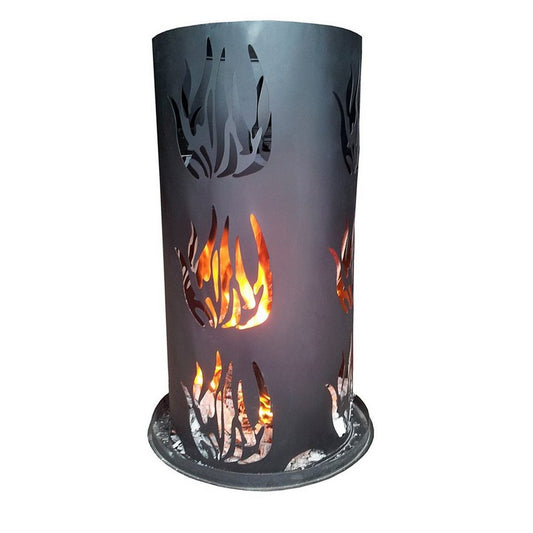 Linder Exclusiv GmbH Holzkohlegrill Feuersäule inkl. Feuerrost und Schürhaken - H: 60cm - D: 40cm