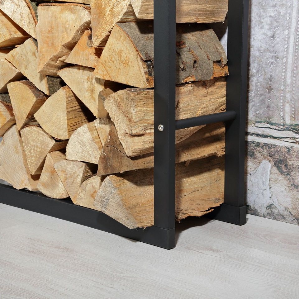 Mucola Kaminholzregal Kaminholzständer Brennholzregal Kaminholzablage Holzregal, BxTxH:60x25x100 cm, (Stück, 1 - St., Holzregal), Pulverbeschichtet - kuhlmann.hausgeraete