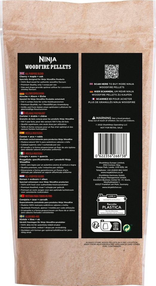 NINJA Holzpellets Ninja Woodfire Pellets Allzweckmischung 900g XSKOGAPLT2EU, 0,91 kg, (1-St)